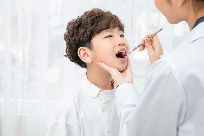 定期的な歯科検診を受ける様子