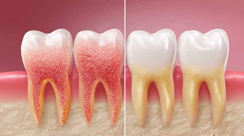 歯周病と歯槽膿漏の違いを説明するイメージ