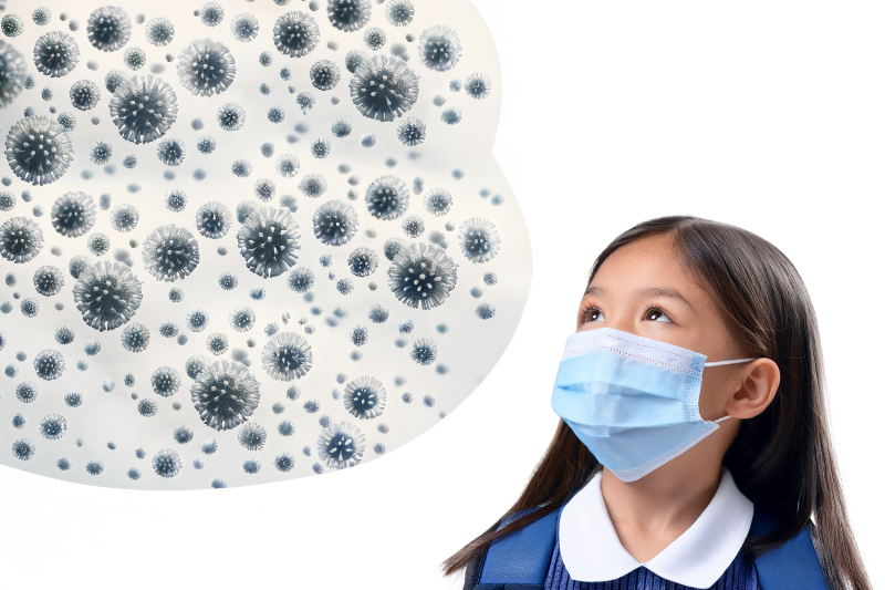 口呼吸で免疫力が低下して風邪を引いた女の子