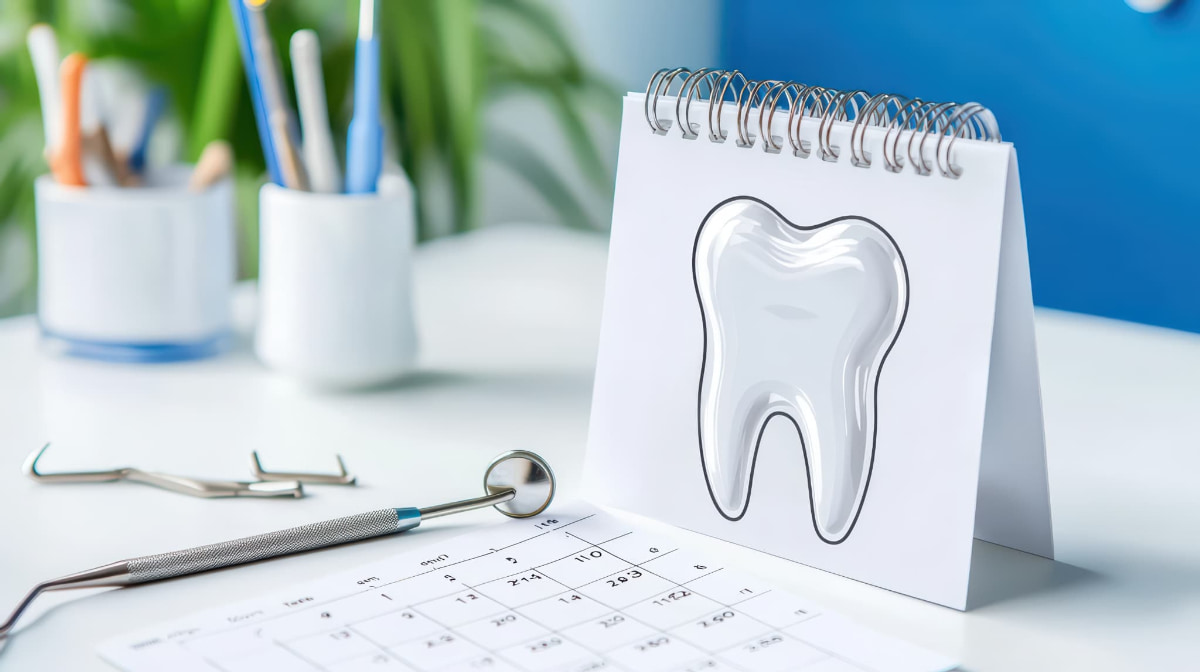 虫歯を予防するために定期歯科検診を受けるイメージ